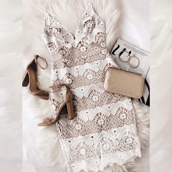 Lulus Dresses & Skirts - NEW! Stunning Crochet Lace sexy mini dress v neck